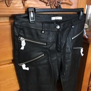 🆕 MANGO Vegan Leather Pants Black Size 6